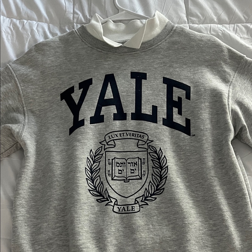H&M Gray Crewneck Sweater with Yale Logo